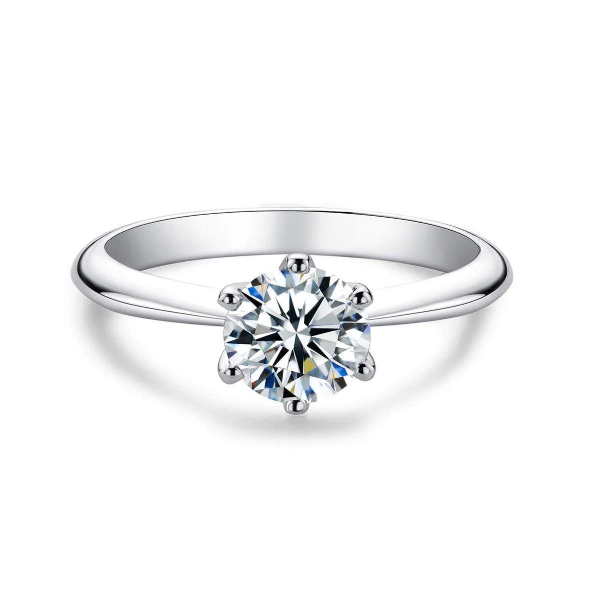 Premium Moissanite Engagement Ring - Sterling Silver