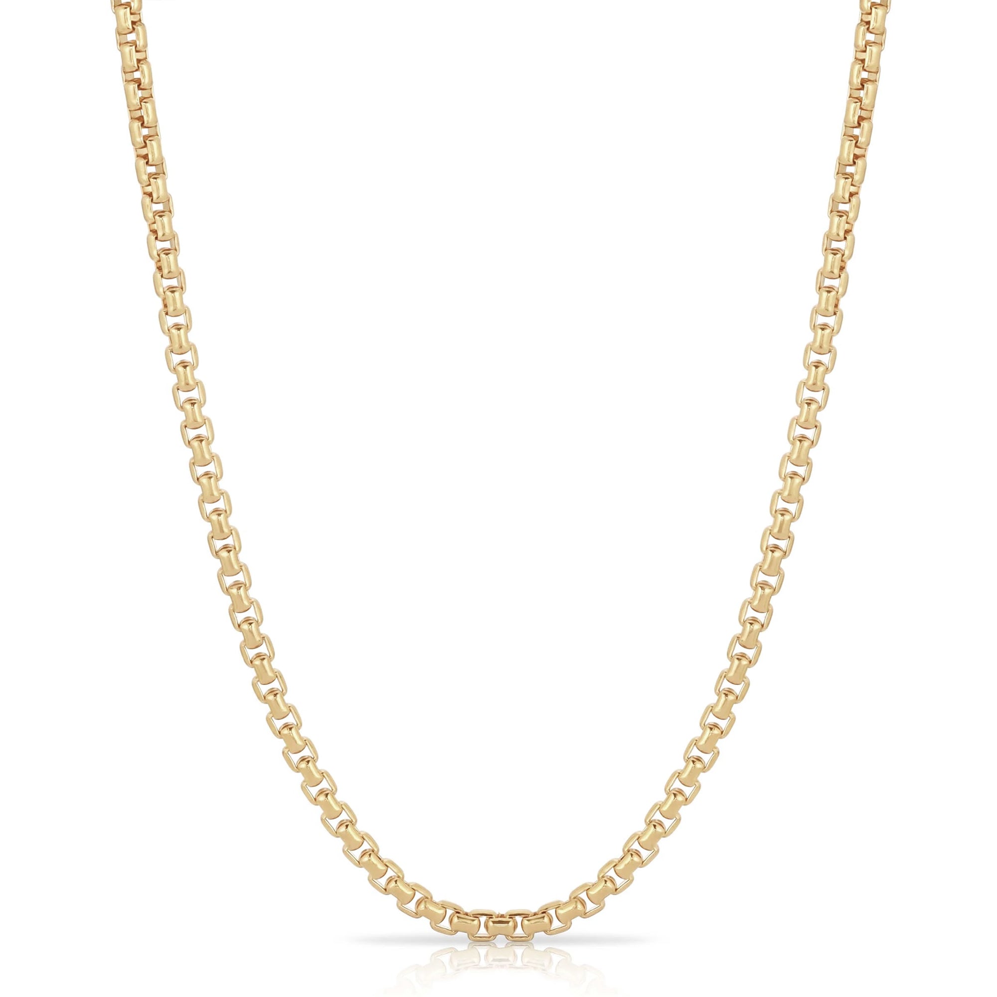 Mens 3mm Rounded Box Link Chain