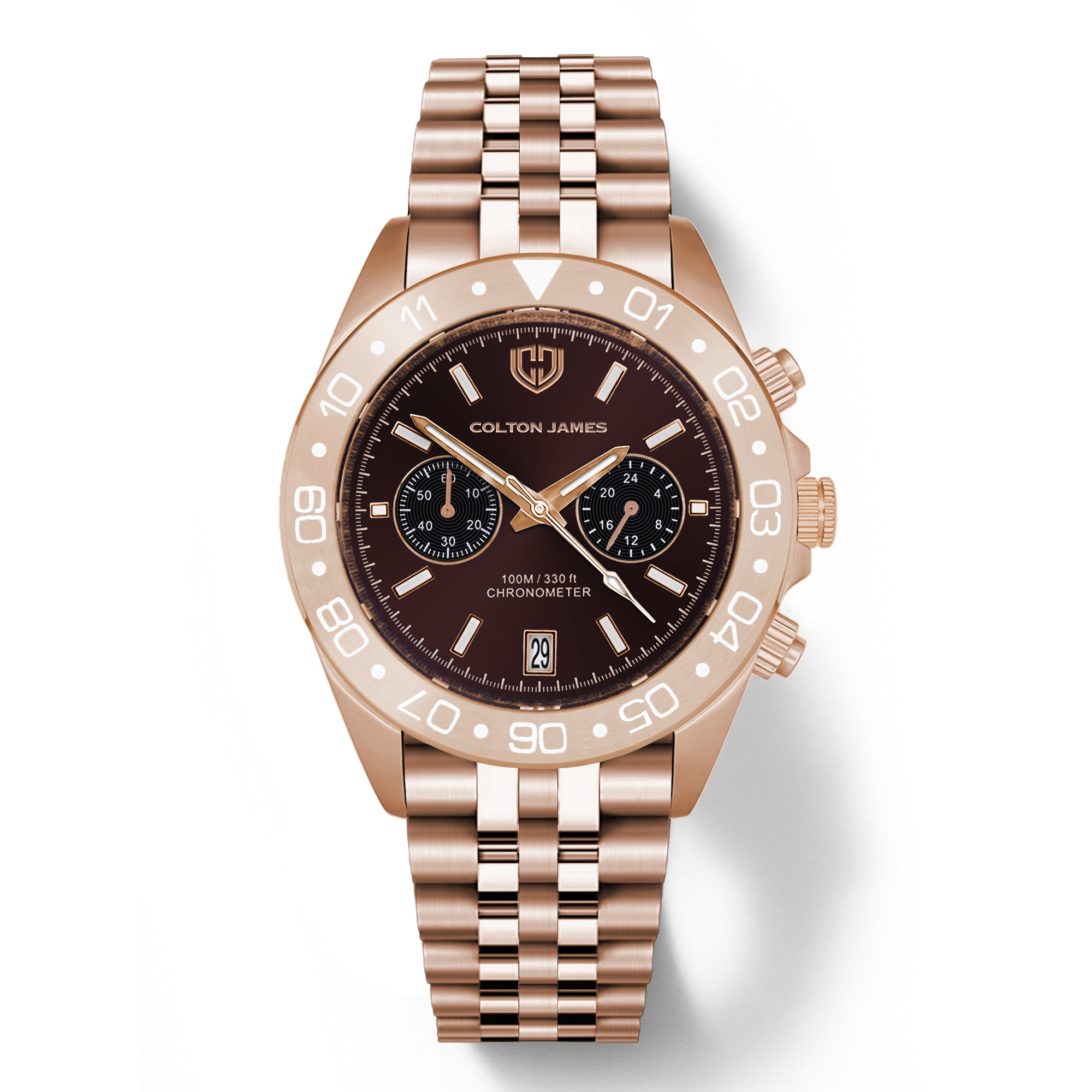 Paladin Mens Chronograph Watch - Burnt Rose Gold