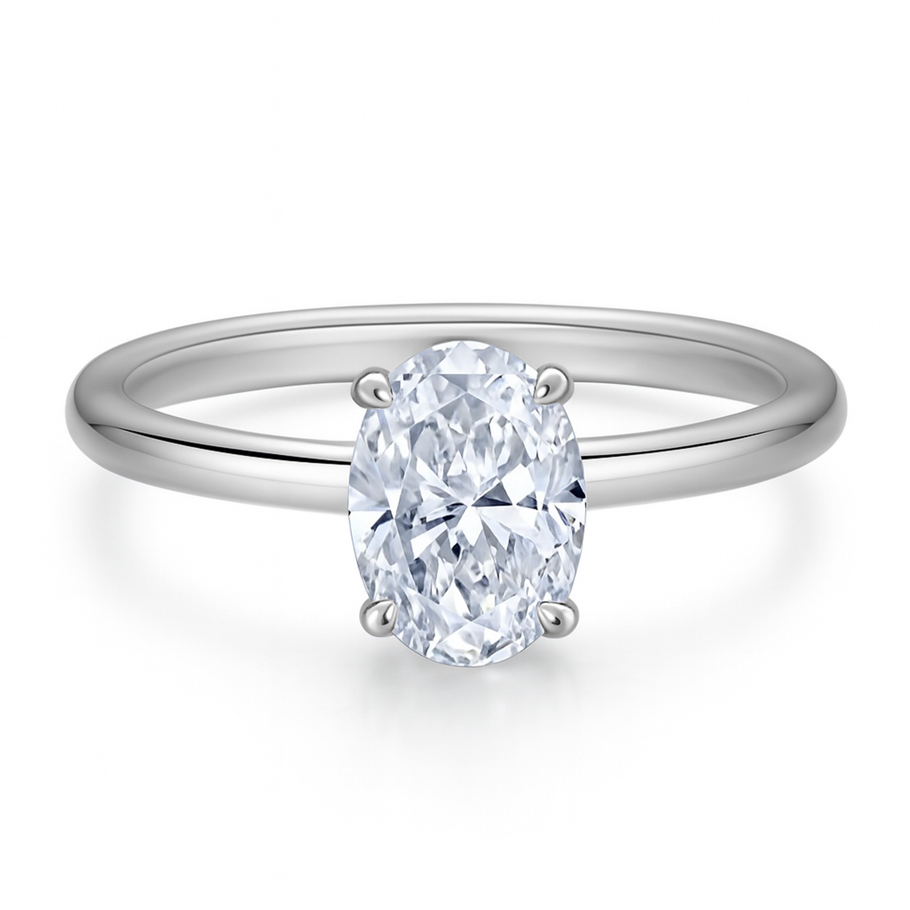 Premium Moissanite Engagement Ring - Sterling Silver