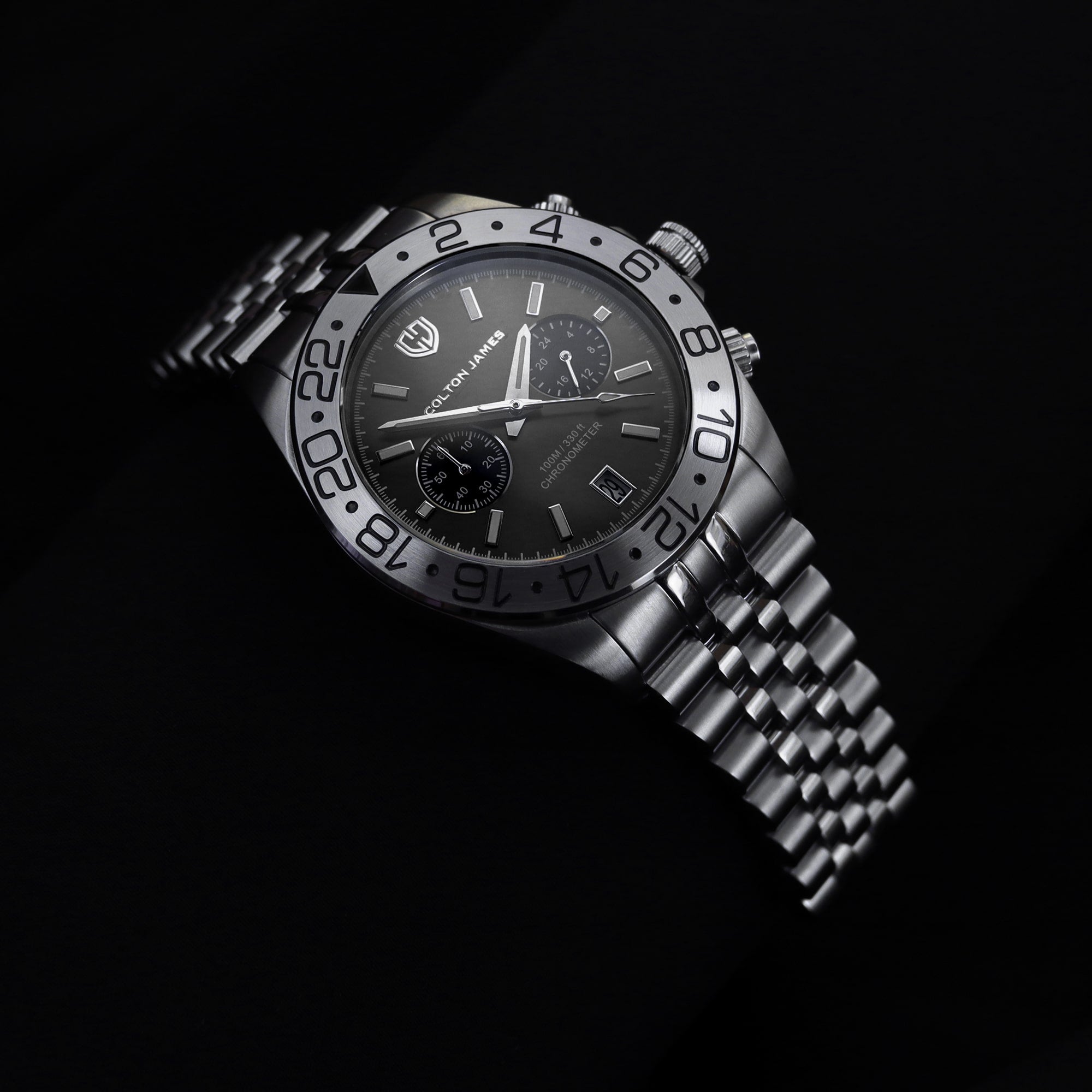 #Dial & Strap_Black & Silver Jubilee Link