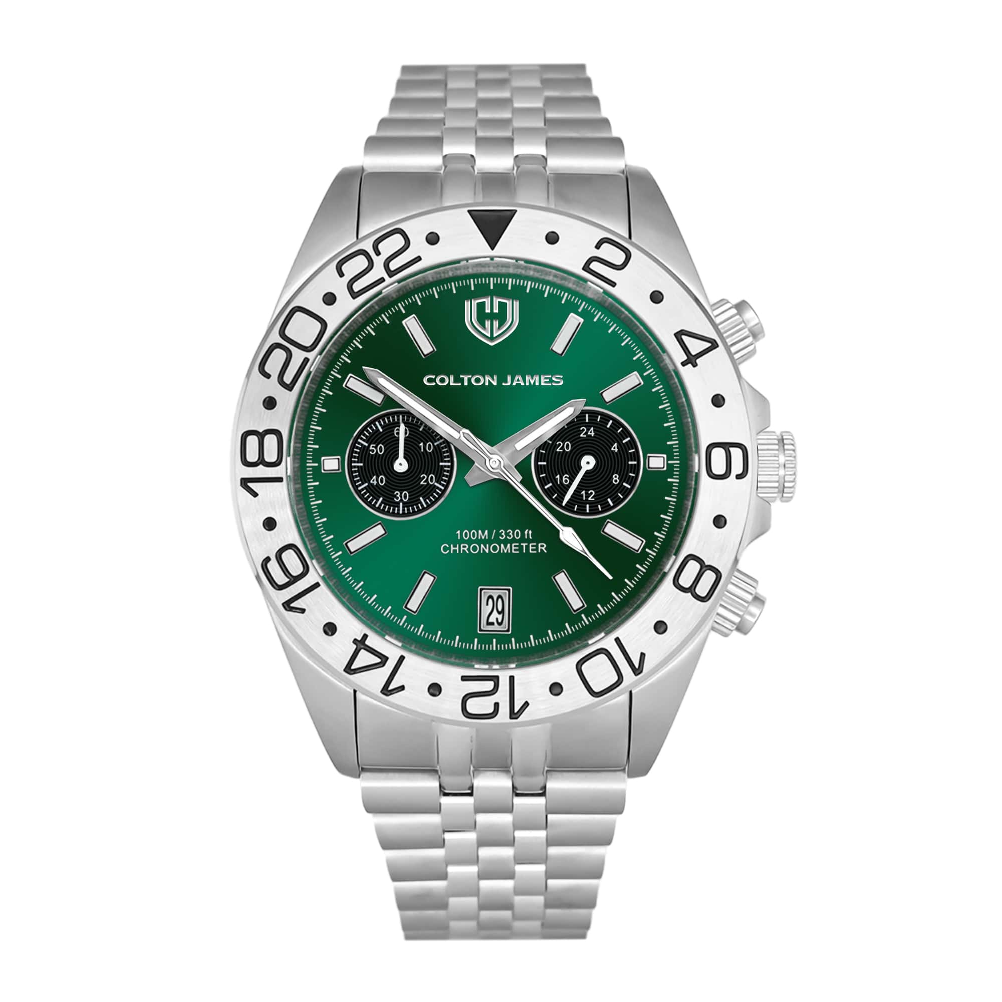 #Dial & Strap_Green & Silver Jubilee Link