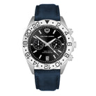 #Dial & Strap_Black & Blue Leather