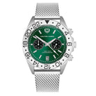 #Dial & Strap_Green & Silver Mesh